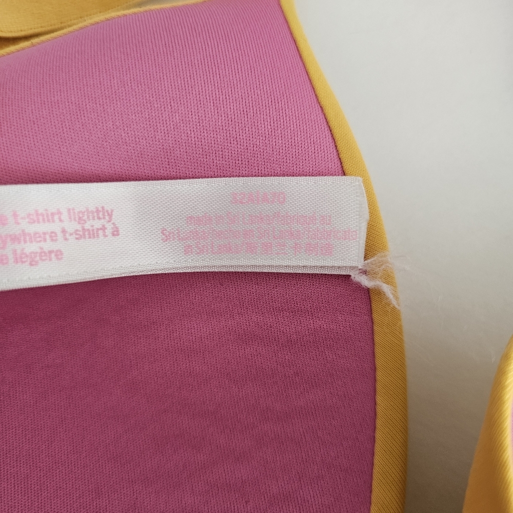 PINK Victorias Secret 32A Tshirt Lightly Lined Bra Yellow Rainbow - Picture 7 of 8